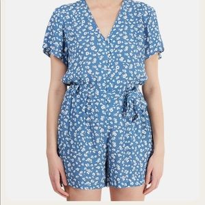 Sophia Romper in Sky Blue Daisies